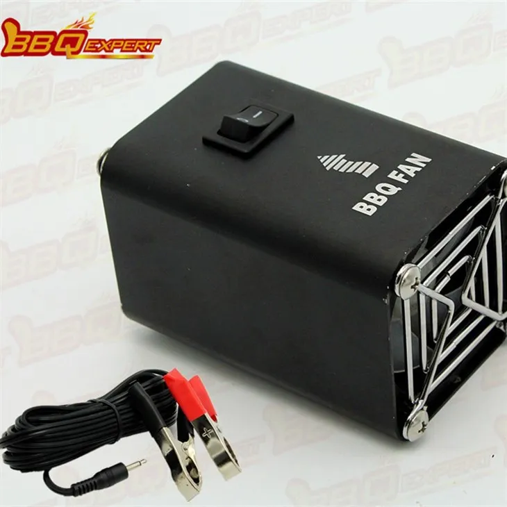 Juodas aliuminio elektrinis ugnies duobės starteris, 12 V kepsninės ventiliatorius su aligatoriaus spaustuko linija FD315A(S)