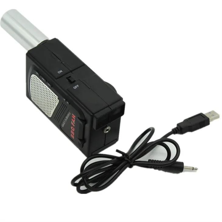 Atnaujintas naujas nuolatinės srovės kepsninės pūtiklis nešiojamas BBQ dūmų grilio pūtiklis su USB linija FD311A